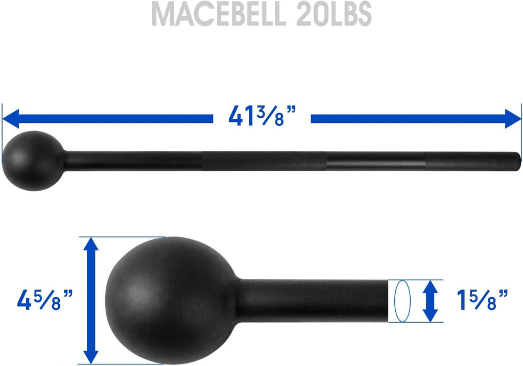 Steel Mace Bell for Strength Training, Shoulder, Grips & Forearms Workouts - Weight Available: 5, 7, 10, 15, 20, 25, 30 Lbs